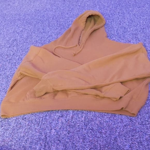 Mustard yellow Cropped hoodie - Picture 1 of 1